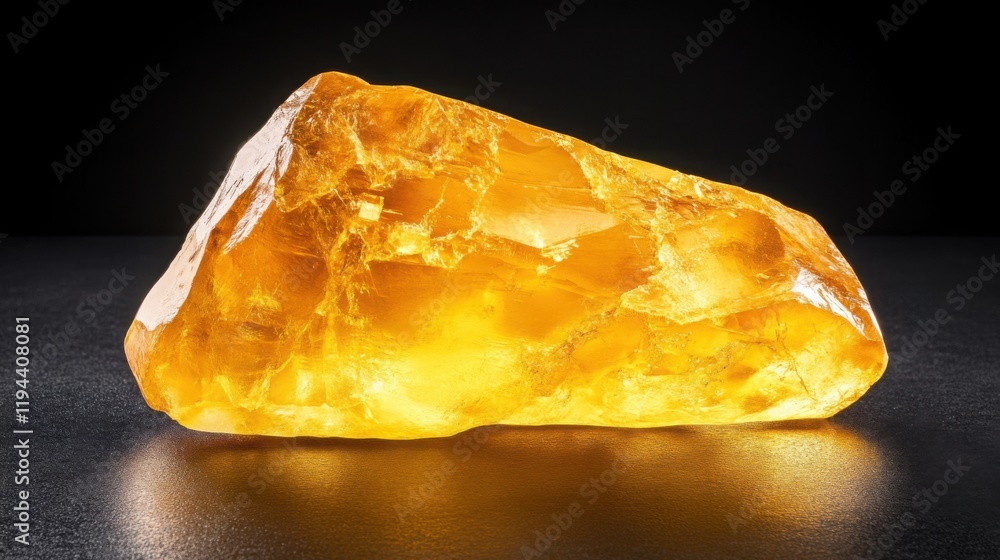 A polished piece of golden amber, with ancient inclusions visible inside A polished piece of golden amber, with ancient inclusions visible inside