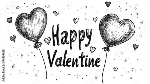 love balloon happy valentine, white background 