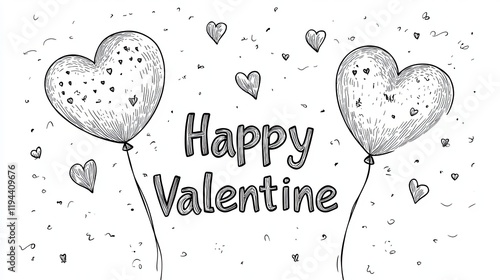 love balloon happy valentine, white background 