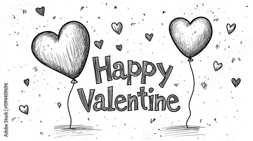 love balloon happy valentine, white background 