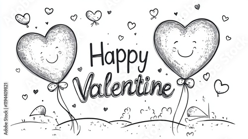 love balloon happy valentine, white background 