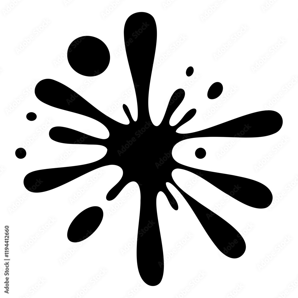 Water drop,Water splash Splashing water, Water stains, Splattered ink, silhouette Water drop,Water splash Splashing water, Water stains, Splattered ink, silhouette