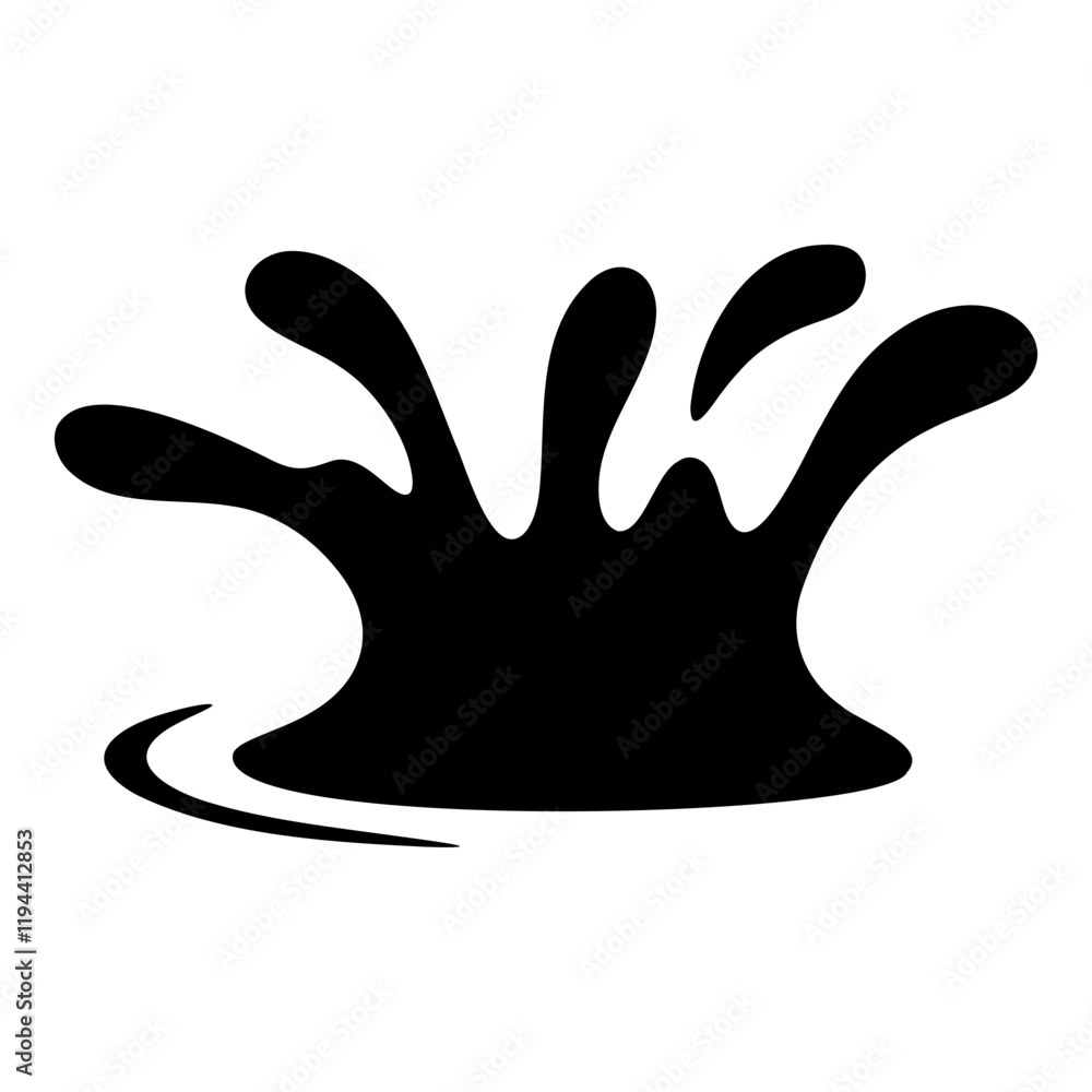 Obraz premium Water drop,Water splash Splashing water, Water stains, Splattered ink, silhouette