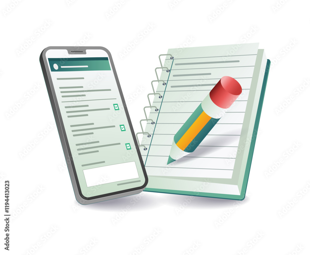 Notebook with smartphone user interface Notebook with smartphone user interface