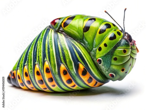 African Swallowtail Butterfly Pupa Ready to Emerge - Isolated Stock Photo photo