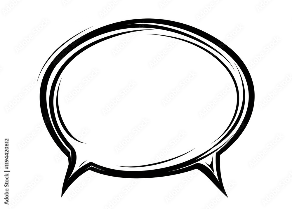 Simple cartoon speech bubble outline icon Simple cartoon speech bubble outline icon