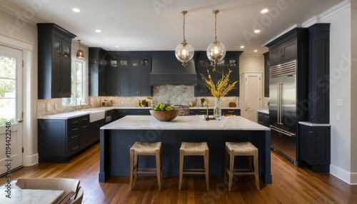 Wallpaper Mural Transitional kitchen blending traditional and modern design Torontodigital.ca