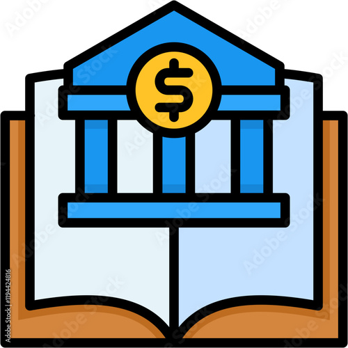 Bank Book lineal color icon