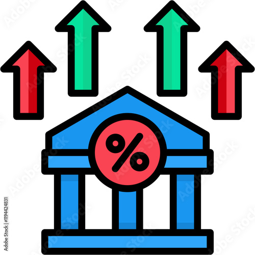 Bank Fee lineal color icon