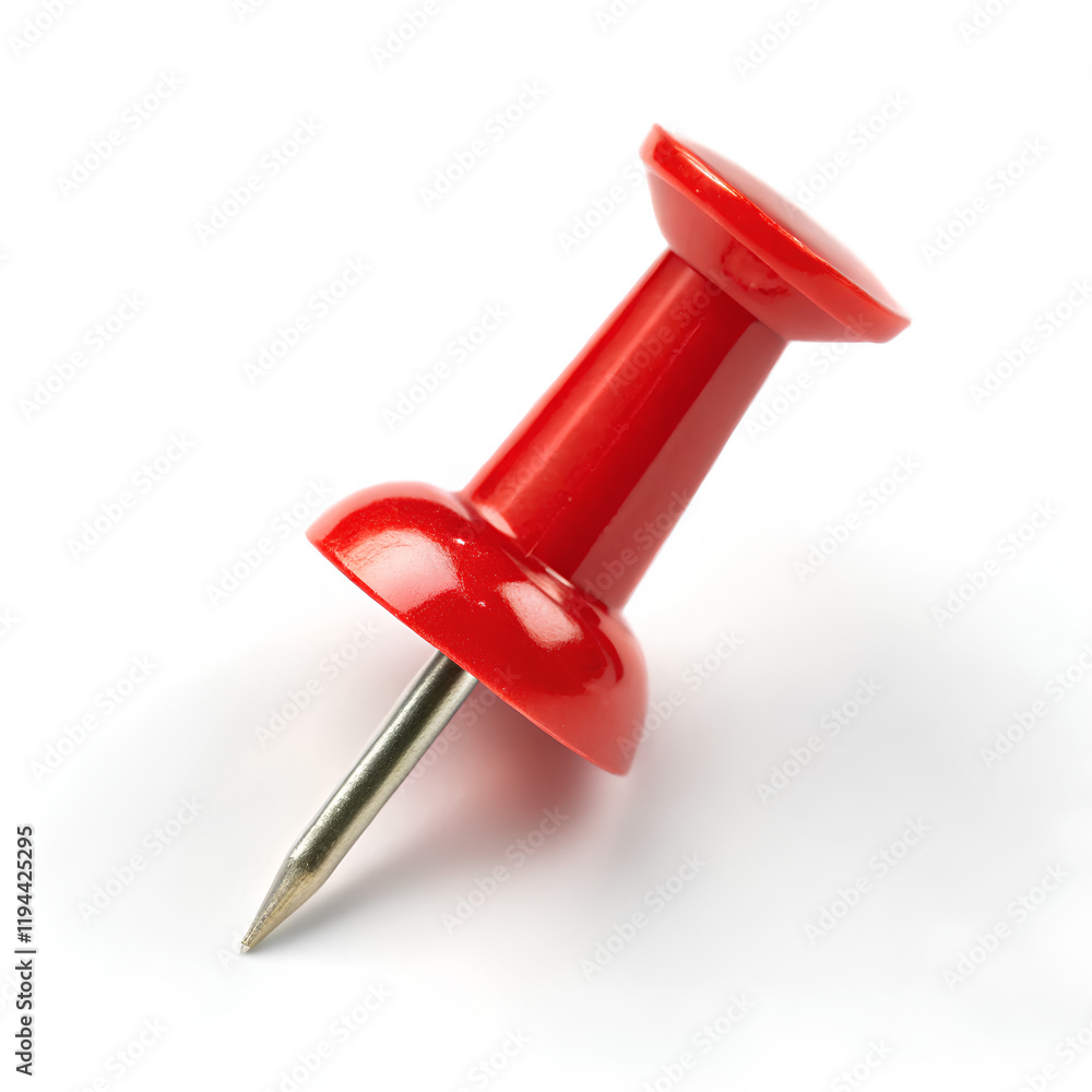 Red Pin, cut out, on white Red Pin, cut out, on white