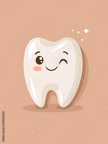 Cartoon winking happy smiling tooth
