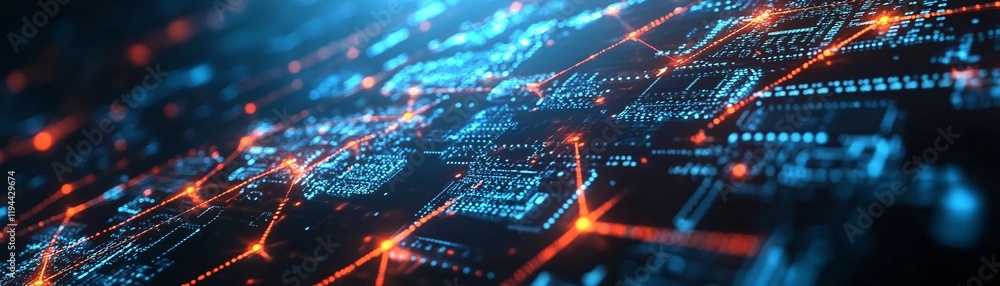 A futuristic digital landscape showcasing interconnected circuits and vibrant lights, symbolizing technology and data flow. A futuristic digital landscape showcasing interconnected circuits and vibrant lights, symbolizing technology and data flow.