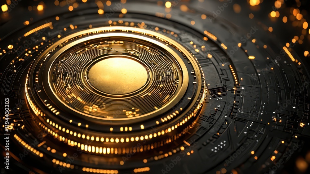 Radiant Gold Coin Design with Sleek Lines and Captivating Glow Radiant Gold Coin Design with Sleek Lines and Captivating Glow
