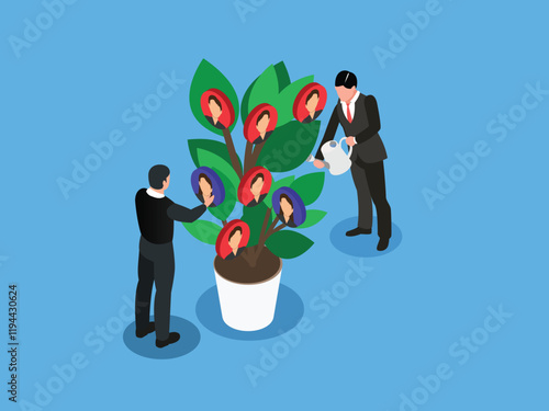 Business Concept of Nurturing Talent 3d isometric vector illustration