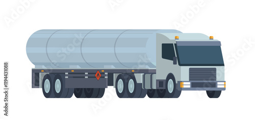 Semi-Trailer Oil Tanker Truck Vector Illustration. Fully Editable and Scalable Design