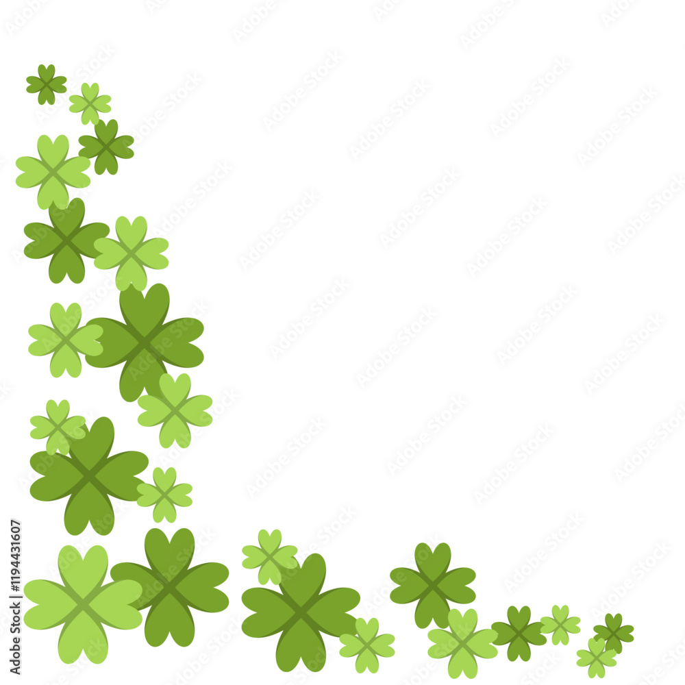 Decorative Corner Green Clover Flourish Decorative Corner Green Clover Flourish