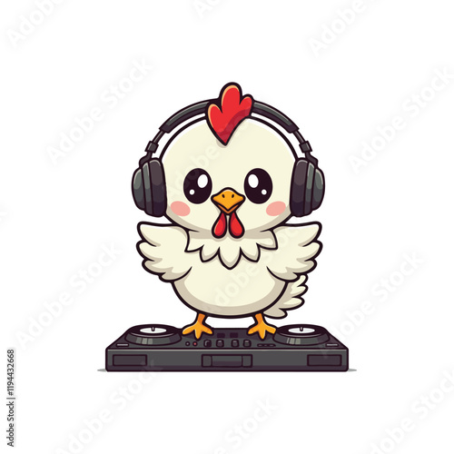 Cute Chicken Hen Standing Cartoon Vector Icon Illustration Animal Nature Icon Isolated Flat Vector