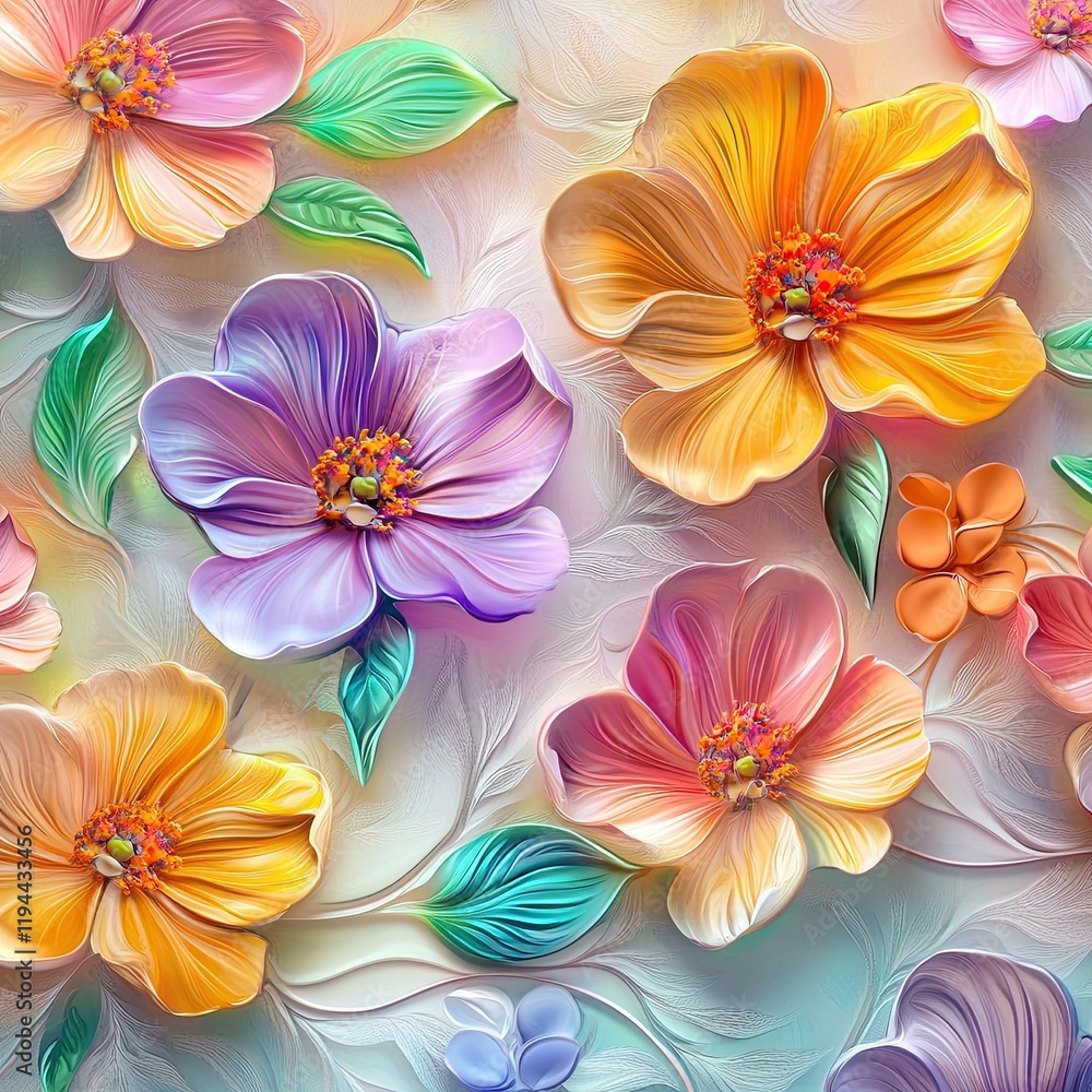abstract an embossed blooming bright flower motif arrangement all - over textile design illustration digital image printing factory abstract an embossed blooming bright flower motif arrangement all - over textile design illustration digital image printing factory