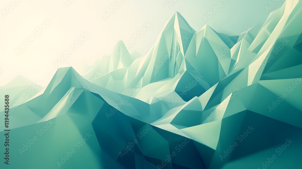 Abstract Low Poly Mountain Range Landscape Abstract Low Poly Mountain Range Landscape