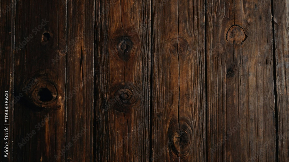 Naklejka premium Old Grunge Wooden Background: Dark Textured Brown Wood Surface for Rustic Designs