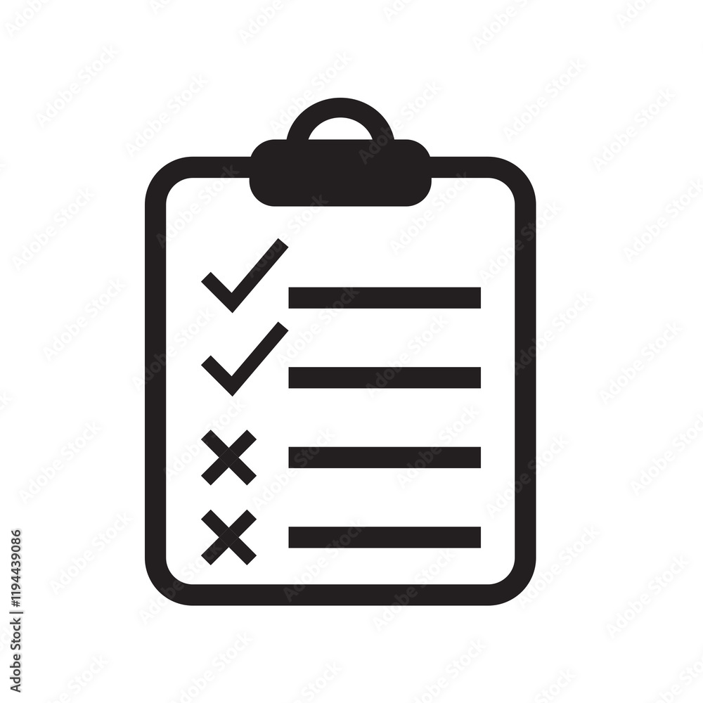 Note checkmark sign on transparent background Note checkmark sign on transparent background