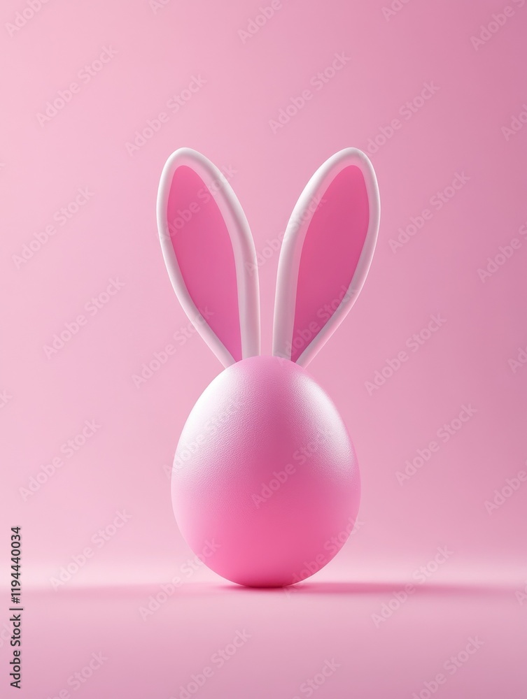 Fototapeta premium Easter egg with bunny ears Minimal concept.