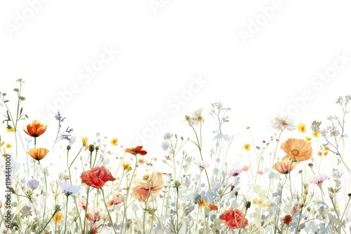Vibrant wildflower garden illustration