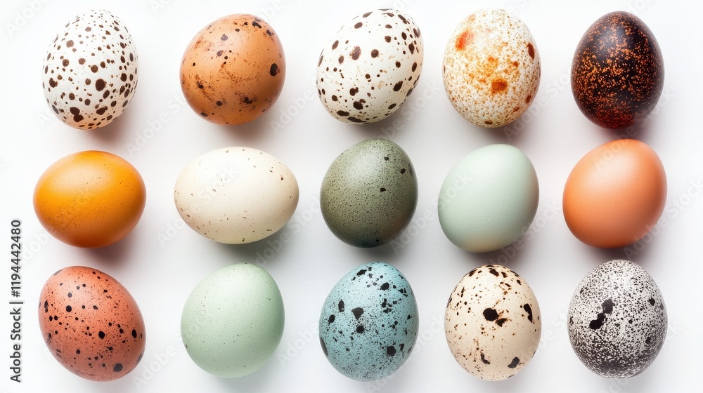 Colored eggs flat lay on a white background. Easter and spring composition. Colored eggs flat lay on a white background. Easter and spring composition.