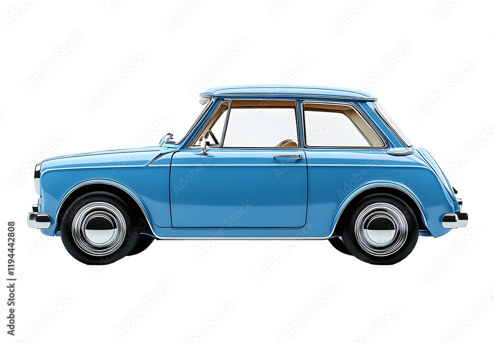 Classic Blue Car Isolated on White Background Classic Blue Car Isolated on White Background
