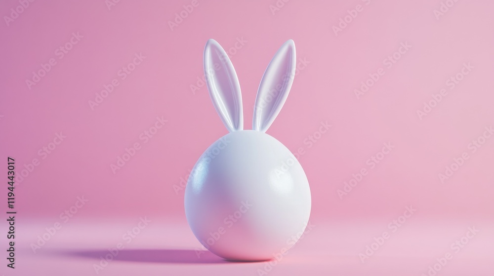 Fototapeta premium Easter egg with bunny ears Minimal concept.