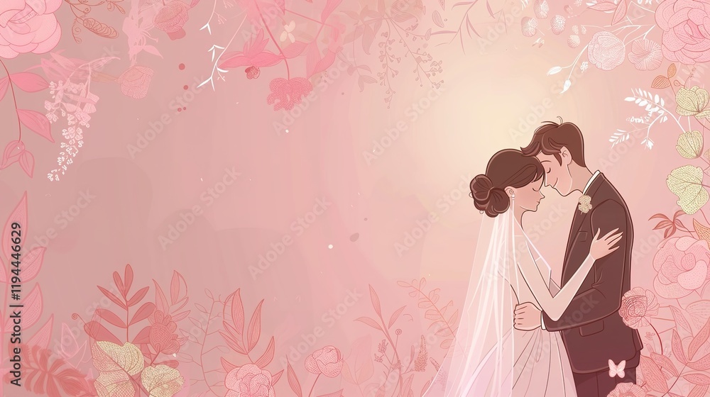 An enchanting hand - drawn background for weddings, adorned with elements symbolizing love, unity, and celebration. It creates a dreamy and romantic setting for the big day. An enchanting hand - drawn background for weddings, adorned with elements symbolizing love, unity, and celebration. It creates a dreamy and romantic setting for the big day.