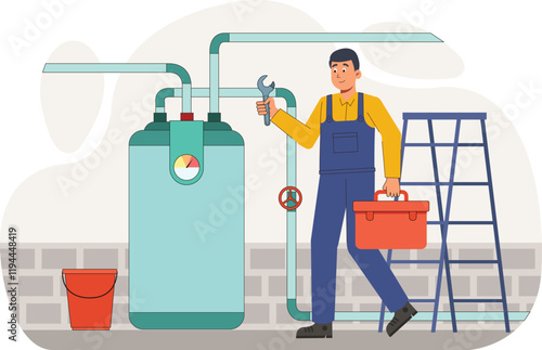 A professional plumber works diligently on fixing a pipe system, showcasing expert plumbing skills with the necessary tools to ensure a leak-free home.