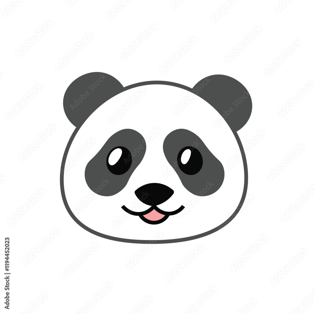 Carton vector panda face illustration. Cute panda face isolated on white background. Carton vector panda face illustration. Cute panda face isolated on white background.