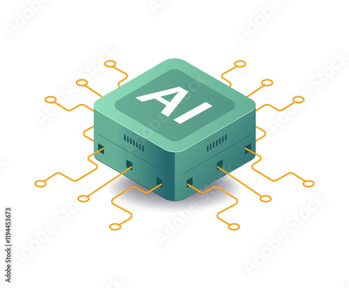 Artificial intelligence technology concept illustration icon