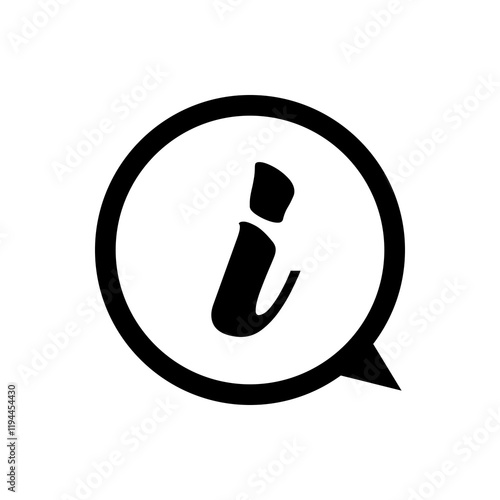 Information sign on transparent background