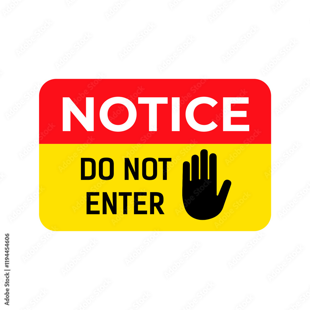  Notice do not enter on transparent background