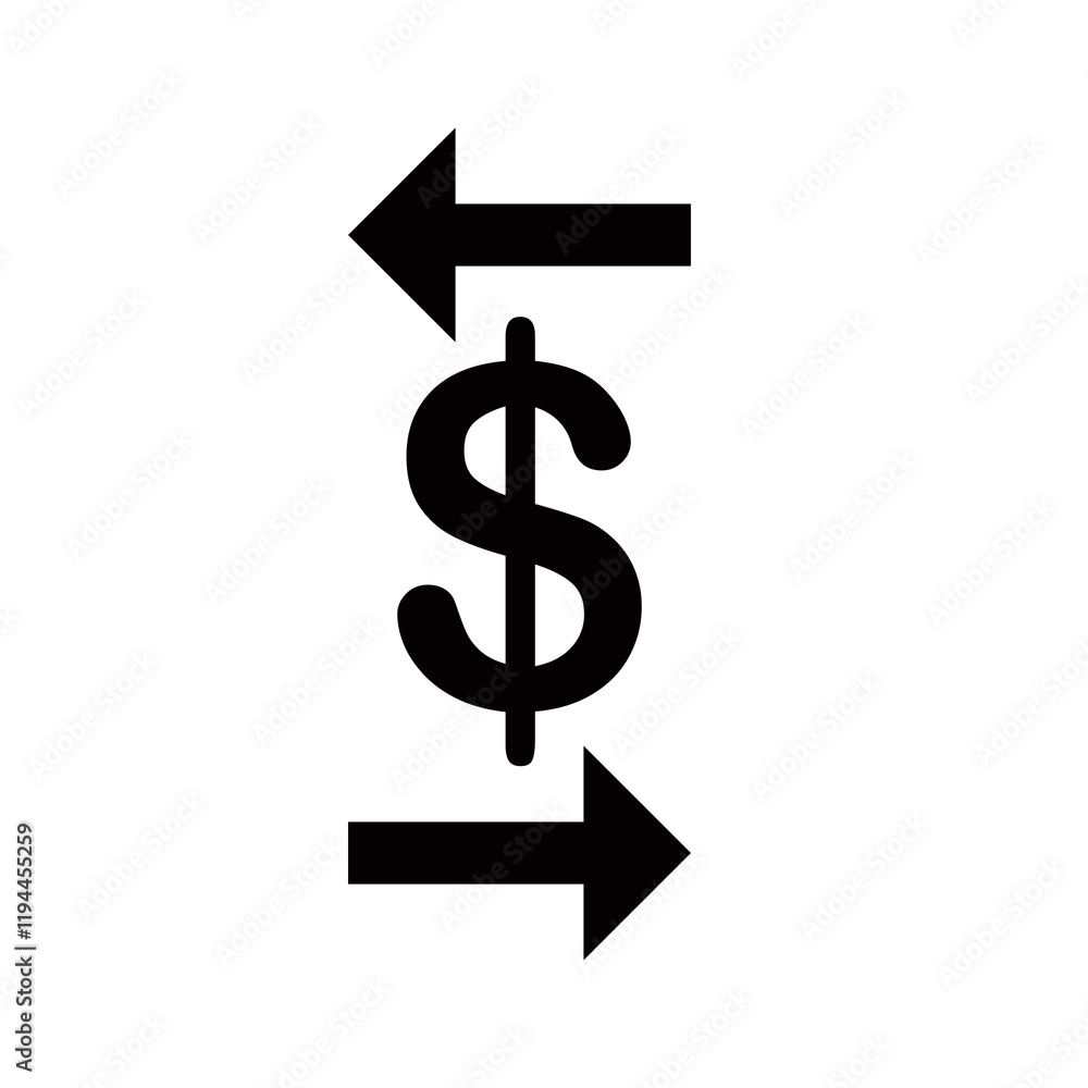 Currency exchange icon on transparent background Currency exchange icon on transparent background