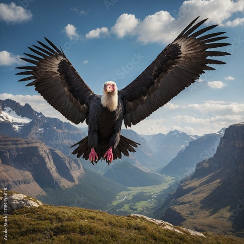 A cartoon-style condor, designed for children's books.
