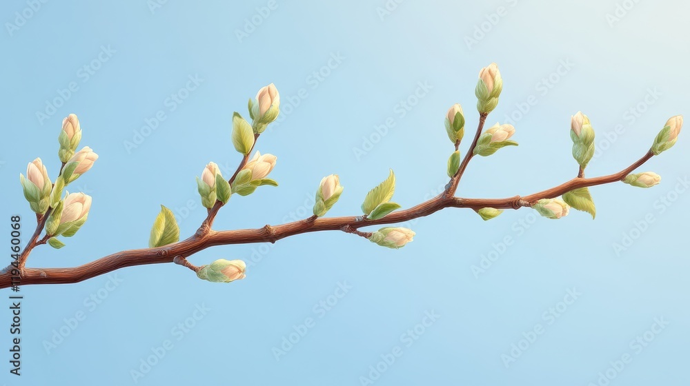 Springtime blossom branch against clear blue sky Springtime blossom branch against clear blue sky