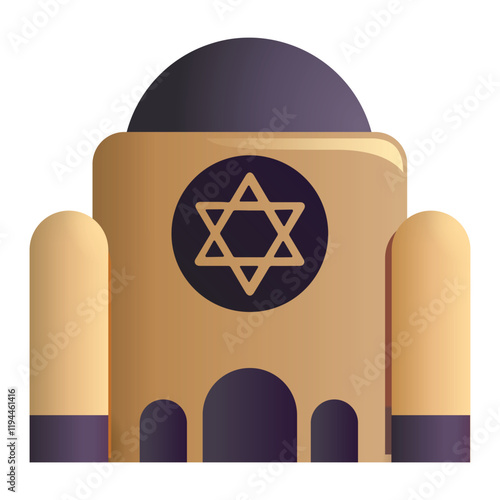 Synagogue Vector Icon - Jewish Religious Symbol and Sacred Architecture Design