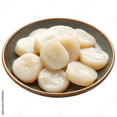 A plate of Korean glutinous rice cakes chapssaltteok photo