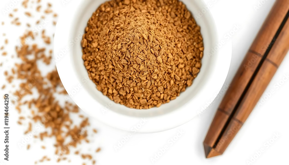 Instant Coffee Granules: A Close-Up, Warm-toned Still Life