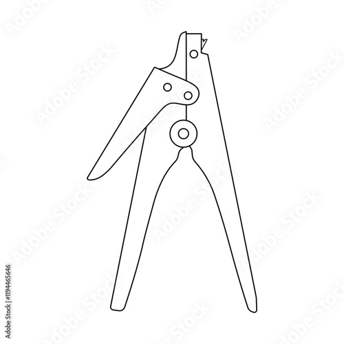 Hand drawn kids drawing vector illustration tie tensioning tool cartoon isolated