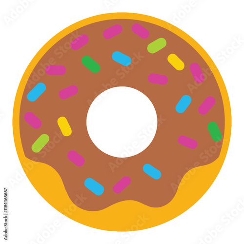 Pink Icing Donut with Sprinkles Vector Illustration Design
