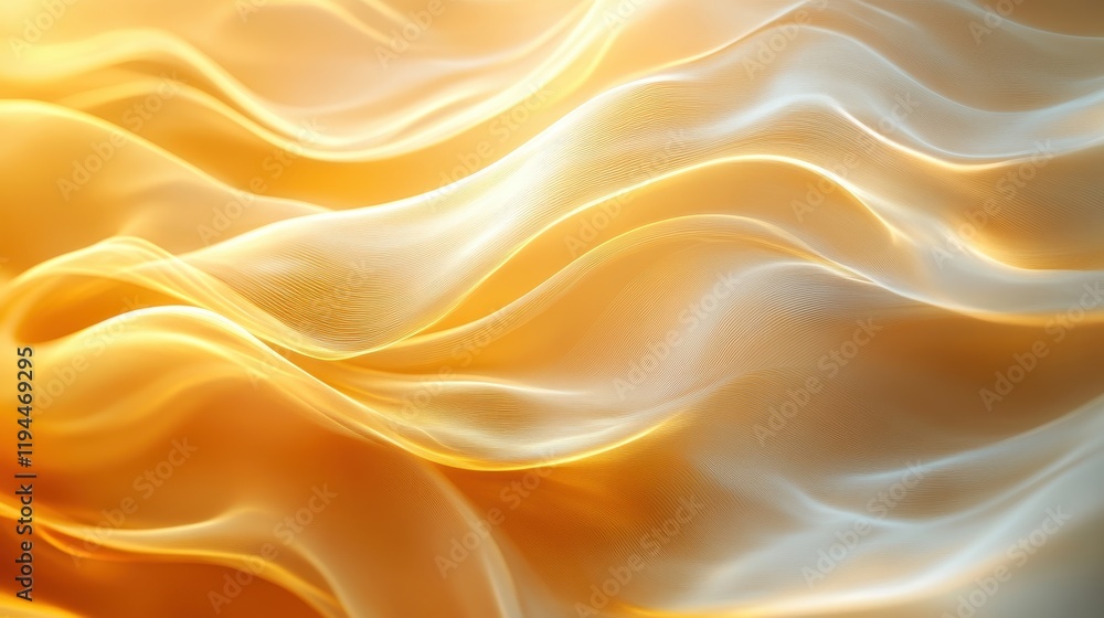 Fototapeta premium Abstract golden waves with white highlights