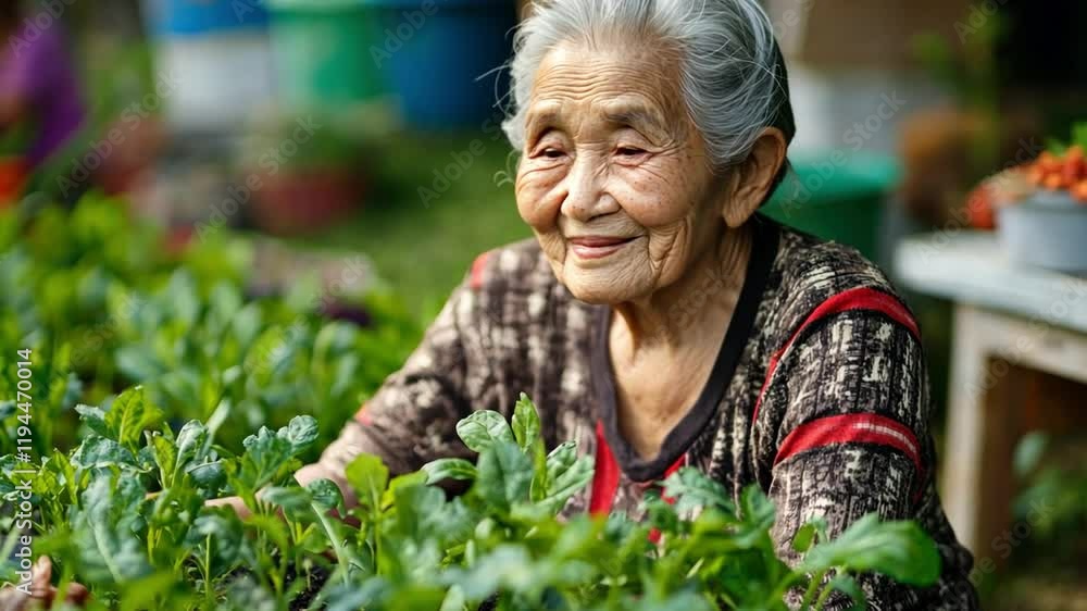 An elderly woman presents innovative architectural designs that prioritize environmental conservation and urban agriculture.