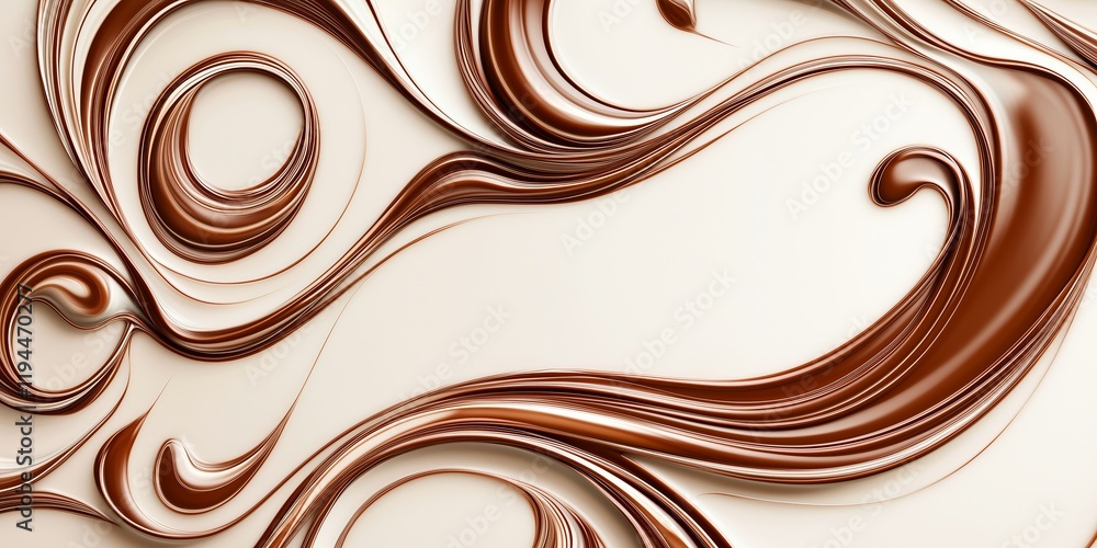 Melted Chocolate Swirls Forming Elegant Art. Smooth Liquid Flow on Neutral Background. Perfect for Confectionery Branding, Food Advertising, and Photography Projects. AI generated Melted Chocolate Swirls Forming Elegant Art. Smooth Liquid Flow on Neutral Background. Perfect for Confectionery Branding, Food Advertising, and Photography Projects. AI generated