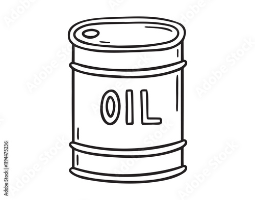 oil barrel doodle hand drawn icon. Outline drawing oil barrel line clipart symbol