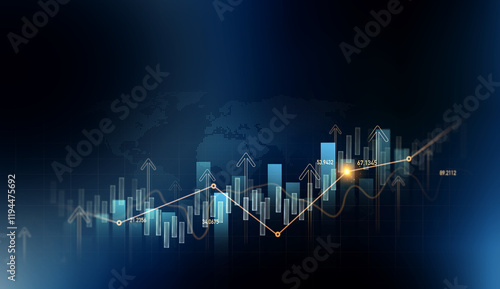 Analysis finance grow graph and market investment. Financial business plan,earnings,sale and strategy. Stock market chart, exchange financial growth diagram.	