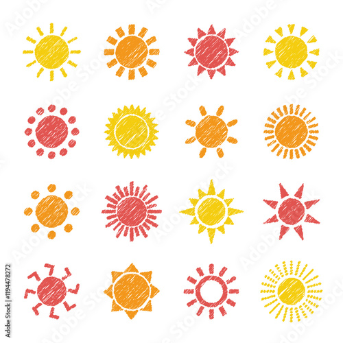 太陽　晴れ　天気　アイコン 手描き風